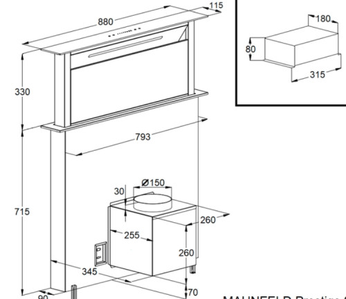 Встраиваемая вытяжка MAUNFELD (Маунфилд) Prestige 90 белый