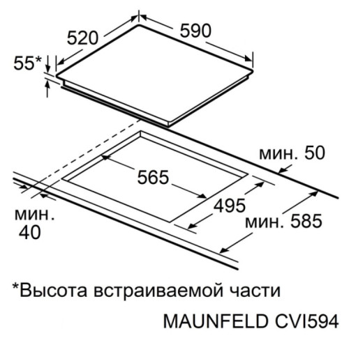 Индукционная варочная панель MAUNFELD CVI594WH