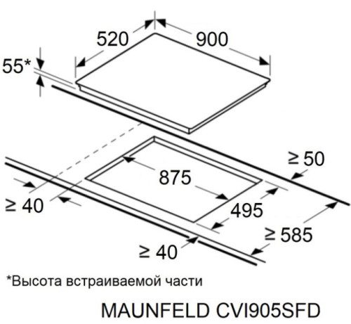 Индукционная варочная панель MAUNFELD CVI905SFDGR