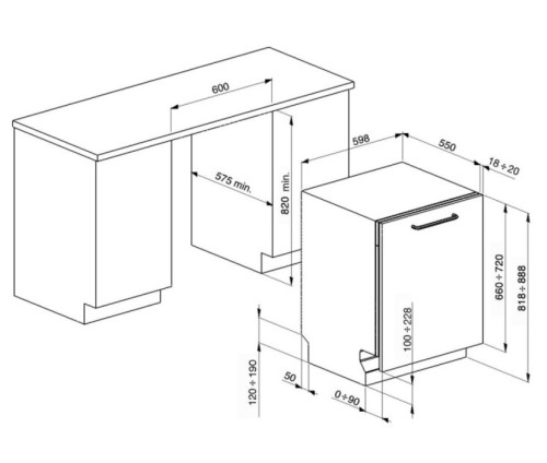 Встраиваемая посудомоечная машина Smeg (Смег) ST211DS