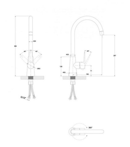 Смеситель для кухни Paulmark (Паульмарк) Holstein Ho212065-308, черный