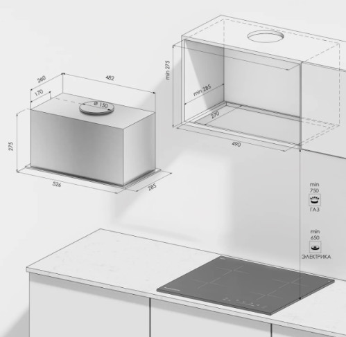Встраиваемая вытяжка Kuppersberg (Купперсберг) BIM 600 Black