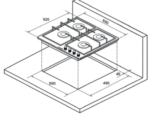 Газовая варочная панель Kuppersberg (Куперсберг) FG 67 B