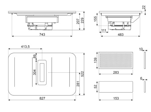 Индукционная варочная панель Smeg (Смег) HHSL7844MB