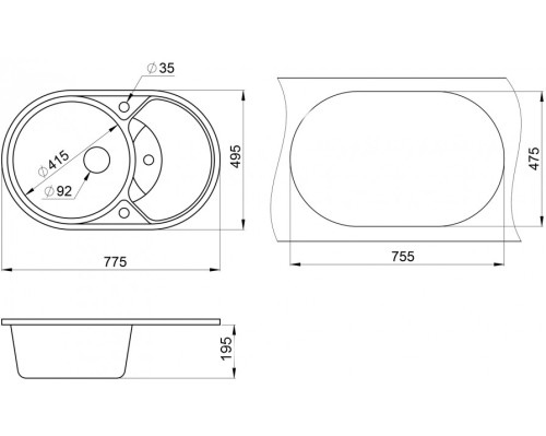 Кухонная мойка Granula (Гранула) GR-7801 ja, жасмин
