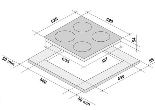 Индукционная варочная панель Krona (Крона) Meridiana 60 Bl