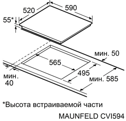 Индукционная варочная панель MAUNFELD CVI594SF2MDGR LUX