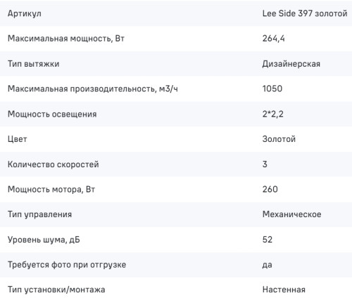 Вытяжка MAUNFELD (Маунфилд) Lee Side 397 золотой
