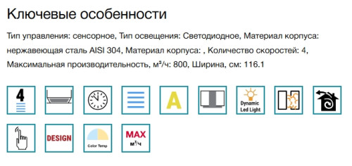 Встраиваемая вытяжка Falmec (Фалмек) Virgola Touch Black 120
