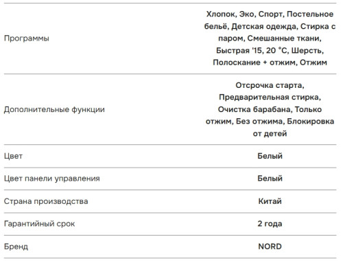 Стиральная машина NORD (Норд) i-WS2 812 W