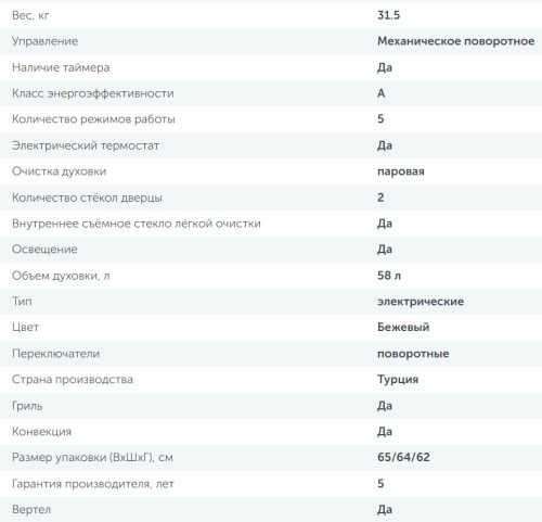 Электрический духовой шкаф Simfer (Симфер) B6EO16007
