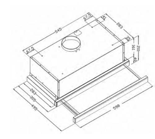 Встраиваемая вытяжка Evelux (Эвелюкс) TEL 60 I
