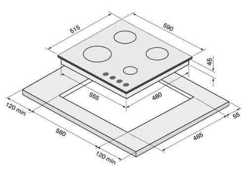 Газовая варочная панель Krona (Крона) HAGEL 60 BL W
