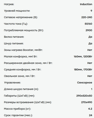 Индукционная варочная панель Evelux (Эвелюкс) EI 3020