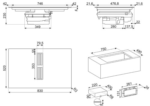 Индукционная варочная панель Smeg (Смег) HOBD382MB2