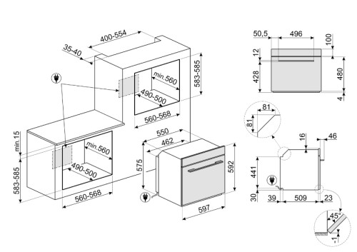 Электрический духовой шкаф Smeg (Смег) SO6104S4PG