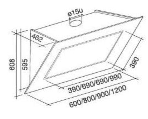 Вытяжка Falmec (Фалмек) Quasar Glass Black 90