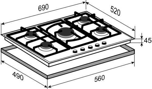 Газовая варочная панель Zigmund-Shtain (Зигмунд-Штайн) M 26.7 B