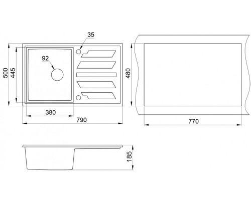 Кухонная мойка Granula (Гранула) GR-8002 wh, арктик
