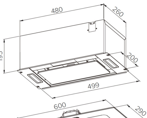 Встраиваемая вытяжка Meferi (Мефери) INBOX60WH GLASS ULTRA