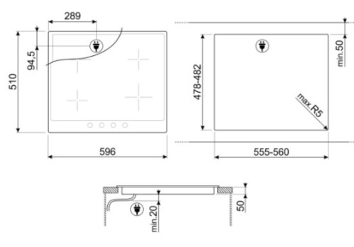 Индукционная варочная панель Smeg (Смег) SI964PM