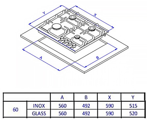 Газовая варочная панель Weissgauff (Вайсгауф) HGG 641 BGV Nano Glass