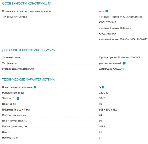 Вытяжка Falmec (Фалмек) Quasar Glass White 80
