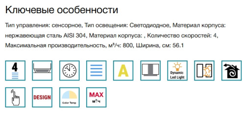 Встраиваемая вытяжка Falmec (Фалмек) Virgola Touch Black 60