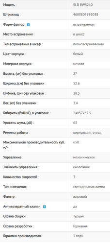 Встраиваемая вытяжка Schaub Lorenz (Шауб Лоренц) SLD EW5210
