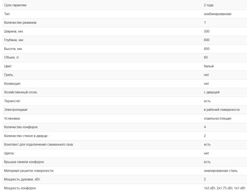 Комбинированная плита Weissgauff (Вайсгауф) WCS K2K02 WS
