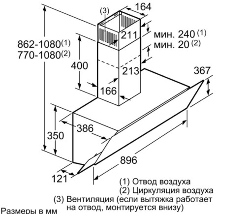 Вытяжка Bosch (Бош) DWK095G60R