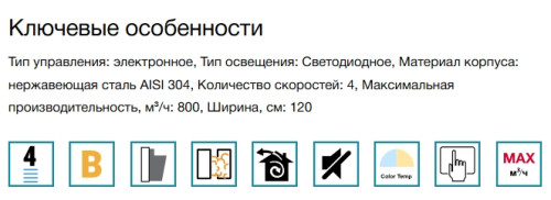 Вытяжка Falmec (Фалмек) Plane NRS 120 Plus
