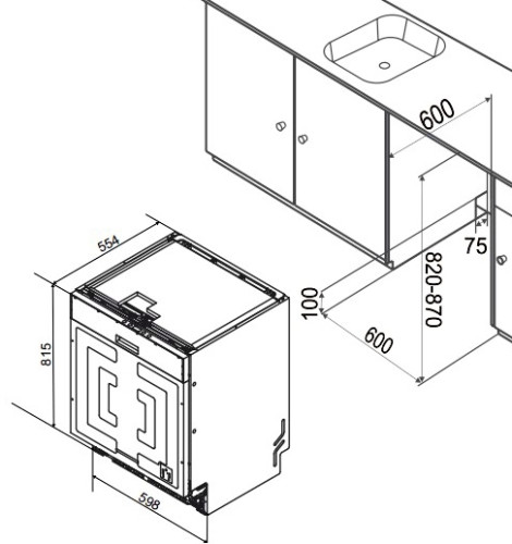 Встраиваемая посудомоечная машина Weissgauff (Вайсгауф) BDW 6038 D Autoopen
