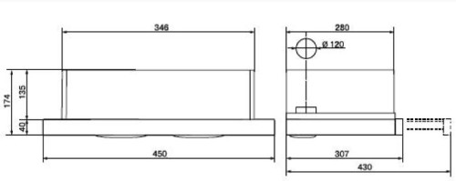 Встраиваемая вытяжка Weissgauff (Вайсгауф) TEL 450 X