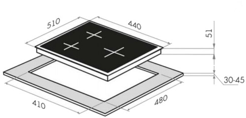Газовая варочная панель HOMSair (ХОМСЭйр) HGS433GS